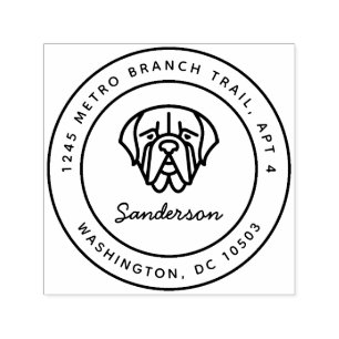 Mastiff Dog Return Address Stamp Self-Inking