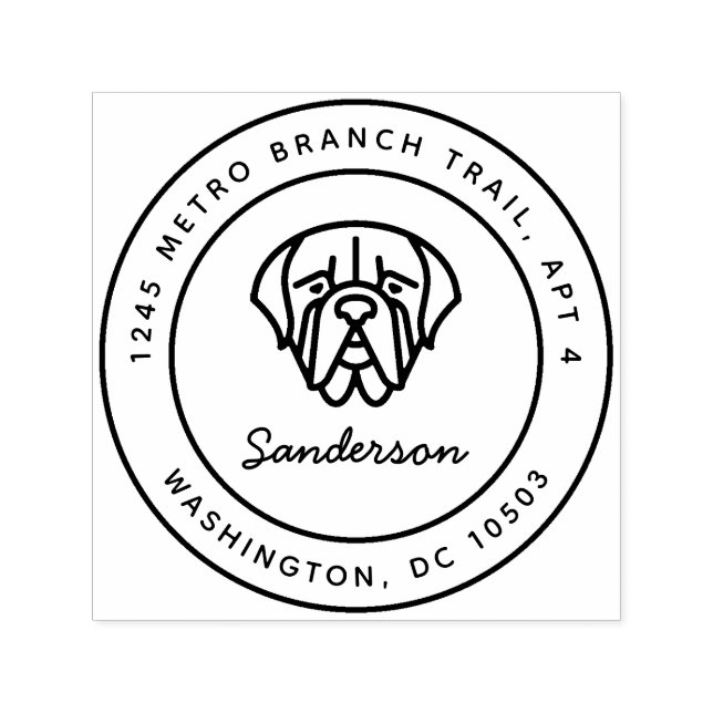 Mastiff Dog Return Address Stamp Self-Inking (Design)