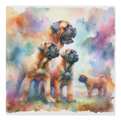 Mastiff Dogs AREF4202 _ Watercolor Faux Canvas Print