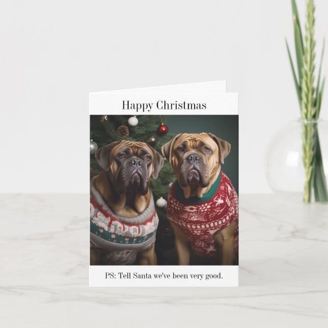 Mastiff Dogs Christmas Jumpers Card (Front)