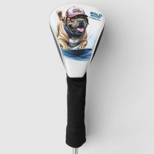 Mastiff English Bulldog on Surfboard Vacation Golf Head Cover