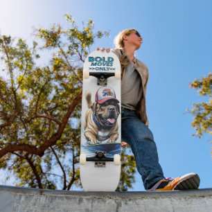 Mastiff English Bulldog on Surfboard Vacation Skateboard