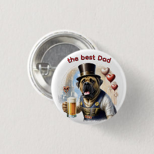 Mastiff English Mastiff best Dad Father's Day Button