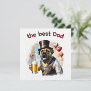 Mastiff English Mastiff best Dad Father's Day Holiday Card