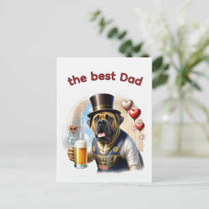 Mastiff English Mastiff best Dad Father's Day Postcard