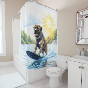 Mastiff English Mastiff in the lake Shower Curtain