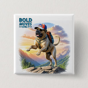 Mastiff English Mastiff in the mountains on vacati Button