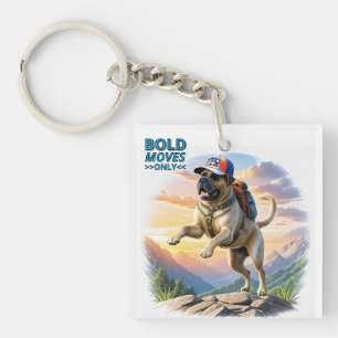 Mastiff English Mastiff in the mountains on vacati Keychain