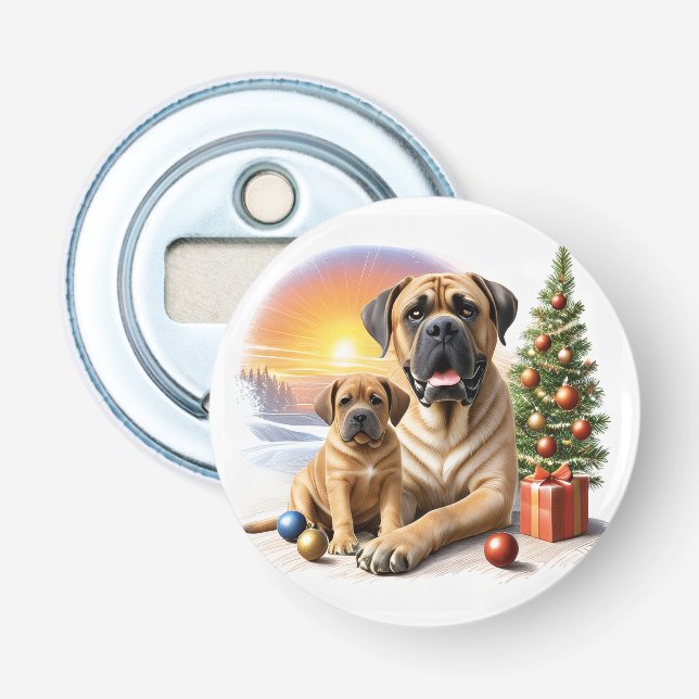 Mastiff English Mastiffs Christmas Bottle Opener (Front)
