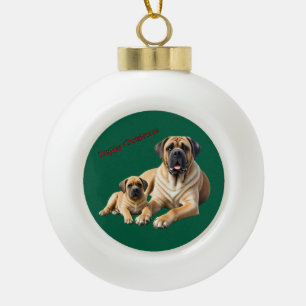 Mastiff English Mastiffs Christmas Ceramic Ball Christmas Ornament