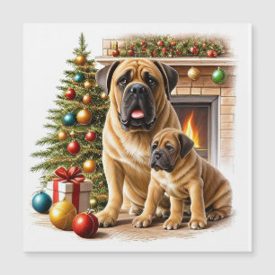 Mastiff English Mastiffs Christmas fireplace