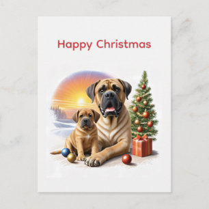Mastiff English Mastiffs Christmas Holiday Postcard