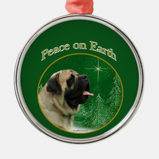 Mastiff (fawn) Peace Metal Ornament (Front)