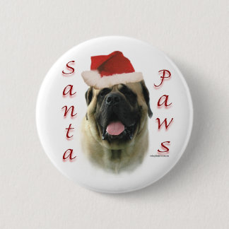 Mastiff (fawn) Santa Paws Pinback Button