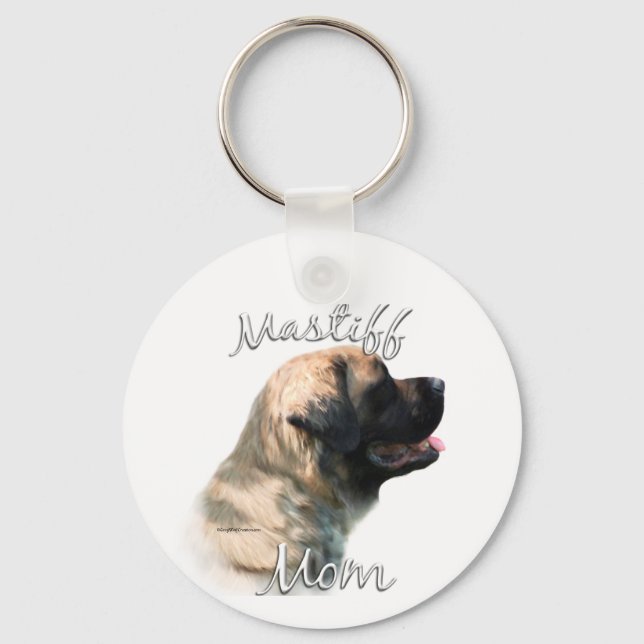 Mastiff (fluffy) Mom 2 Keychain (Front)