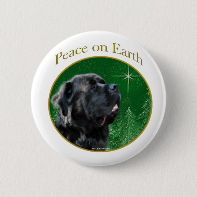 Mastiff (fluffy) Peace Button (Front)