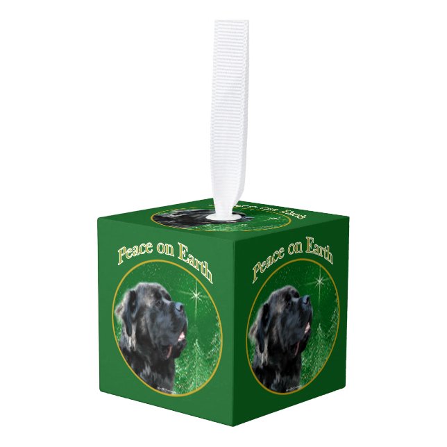 Mastiff (fluffy) Peace Cube Ornament (Front Angled)