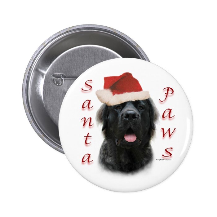 Mastiff (fluffy) Santa Paws Pinback Buttons