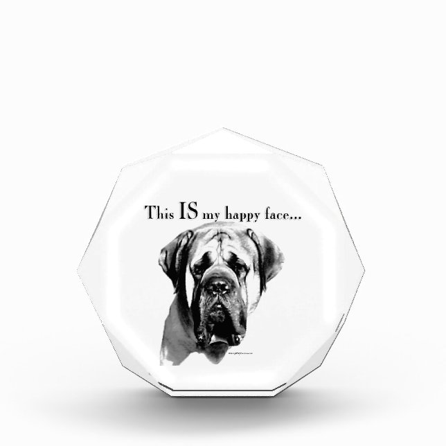 Mastiff Happy Face Acrylic Award (Front)
