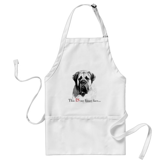 Mastiff Happy Face Apron (Front)