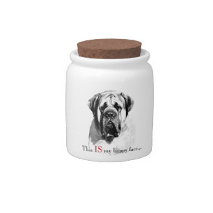 Mastiff Happy Face Candy Jar