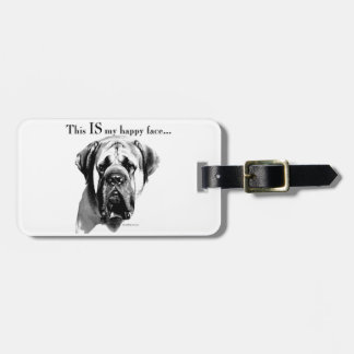 Mastiff Happy Face Luggage Tag