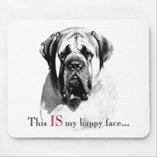 Mastiff Happy Face Mouse Pad