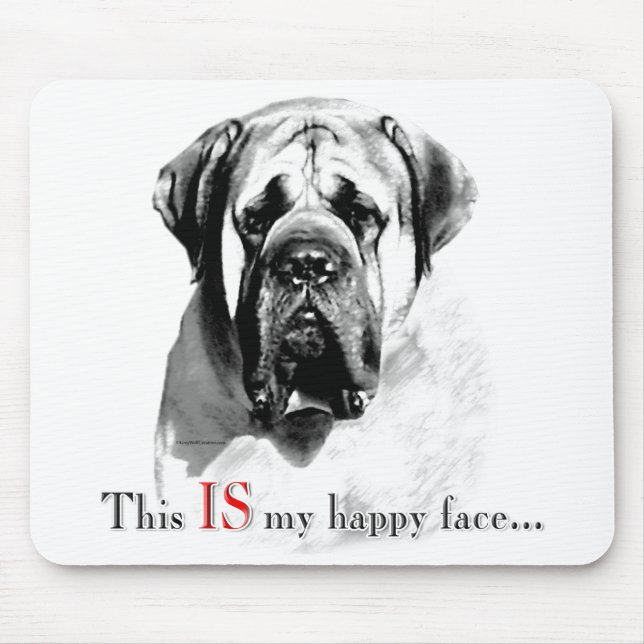 Mastiff Happy Face Mousepad (Front)