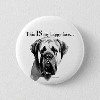Mastiff Happy Face Pinback Button