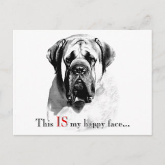 Mastiff Happy Face Postcard