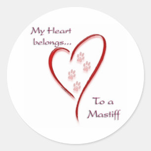 Mastiff Heart Belongs - Sticker