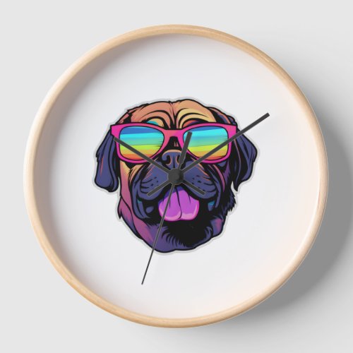 Mastiff in Cool Sunglasses Classic T_Shirt Clock