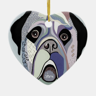 Mastiff in Denim Colors Ceramic Ornament