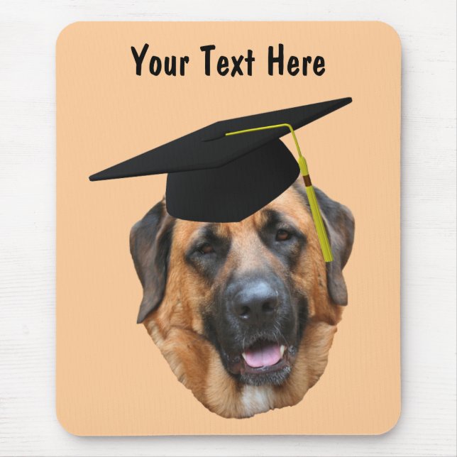 Mastiff in Graduation Cap Funny Dog Mousepad (Front)