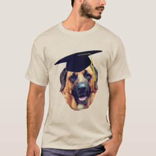 Mastiff In Graduation Cap Funny Dog  T-Shirt