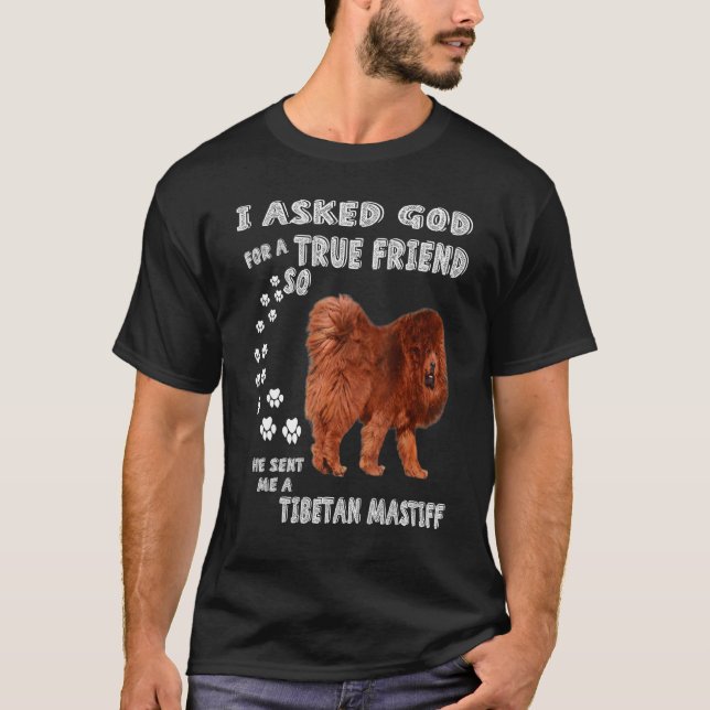 Mastiff Lion Dog  Mom, Mastiff Dad Art, Tibetan Ma T-Shirt (Front)