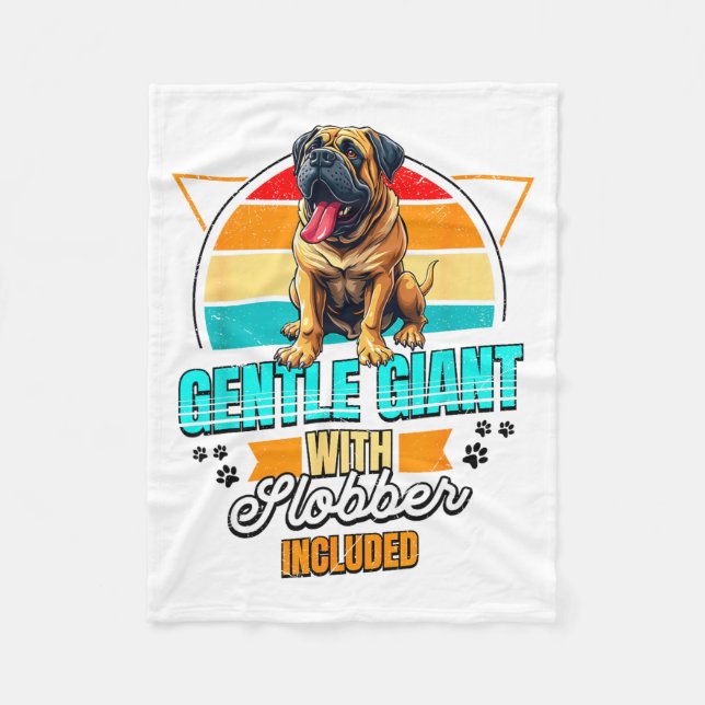 Mastiff Lover Funny Mastiff Dog Retro  Fleece Blanket (Front)