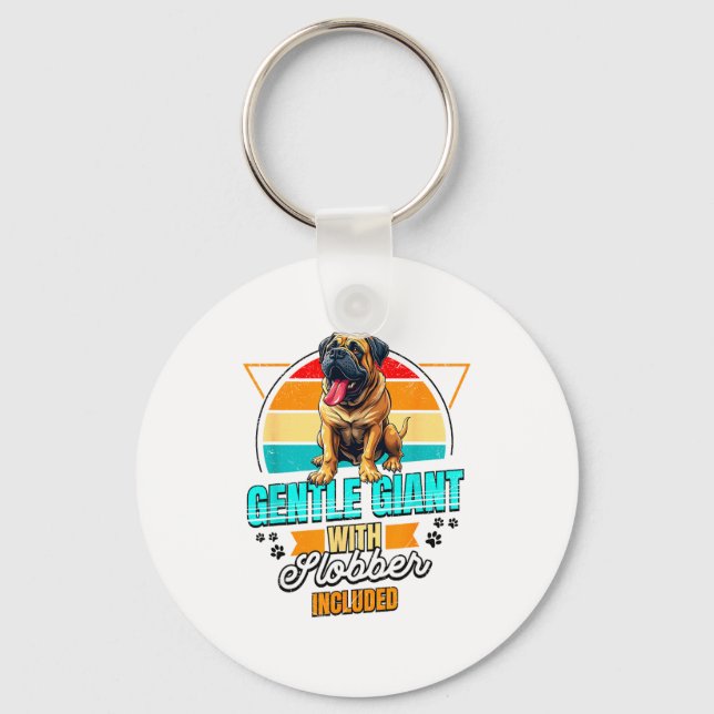 Mastiff Lover Funny Mastiff Dog Retro  Keychain (Front)