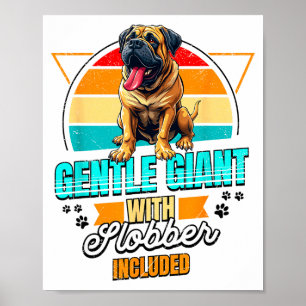 Mastiff Lover Funny Mastiff Dog Retro Poster
