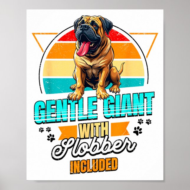 Mastiff Lover Funny Mastiff Dog Retro  Poster (Front)