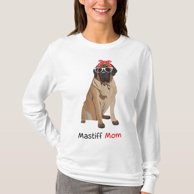 Mastiff Mom Dog Bandana Pet Lover Gift Womens Mast T-Shirt (Front)
