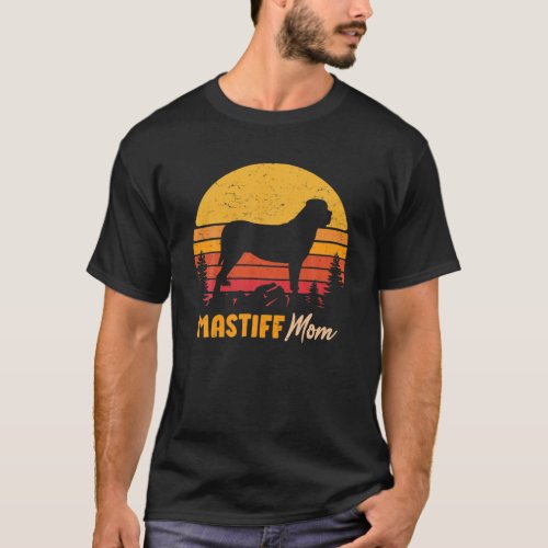 Mastiff Mom Mama Vintage Retro Dog Women Gift T_Shirt