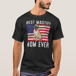 Mastiff Mom Usa American Flag Mastiff Dog Owner T-Shirt
