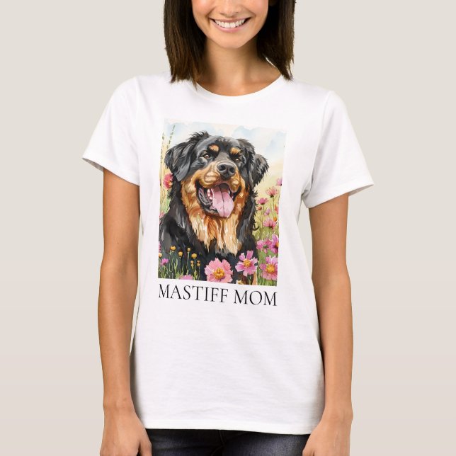 Mastiff Mom Watercolor Dog Shirt (Front)
