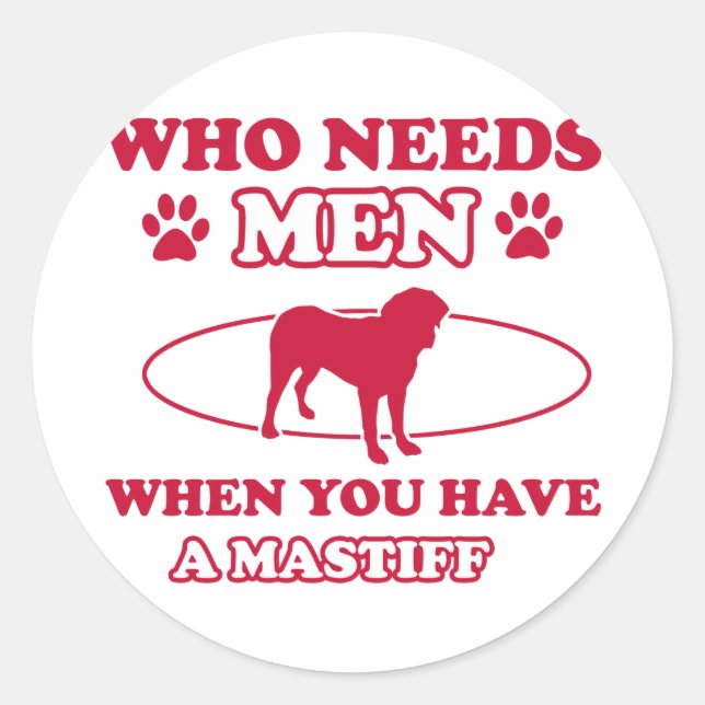 Mastiff mommy designs classic round sticker (Front)