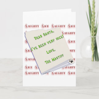 Mastiff Naughty or Nice Holiday Card