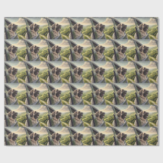 Mastiff Road Trip Scenic Landscape Watercolor Wrap Wrapping Paper