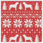 Mastiff Silhouettes Christmas Holiday Patterned Fabric
