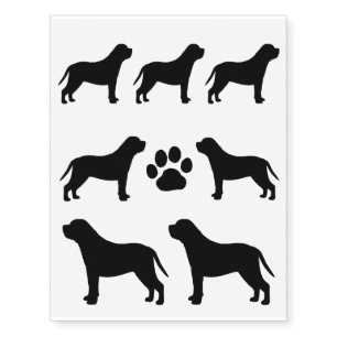 Mastiff Silhouettes Temporary Tattoos