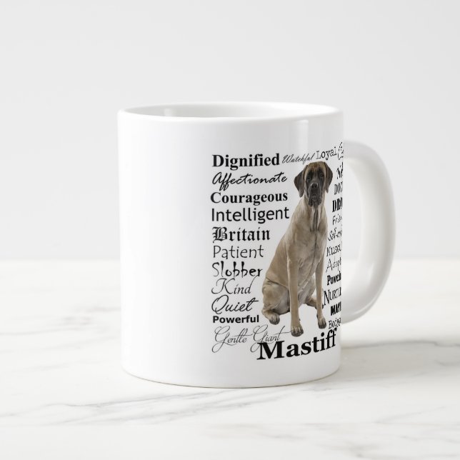 Mastiff Traits Jumbo Mug (Front Right)